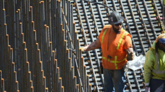 Unionized ironworkers aid non-union jobless