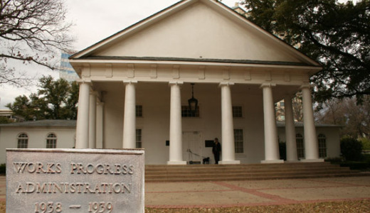 Jobs crisis spotlighted at monument built by WPA