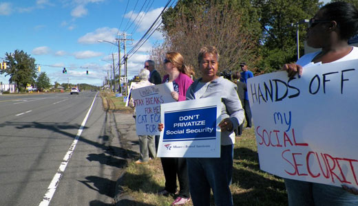 Protesters slam Linda McMahon’s call to “sunset” Social Security, Medicare