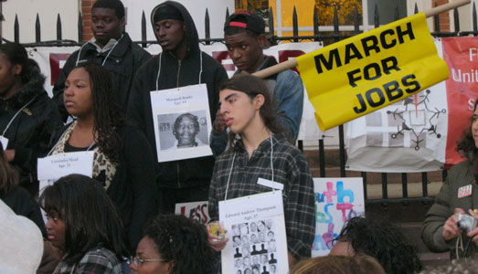 Youth march calls for jobs and end to violence