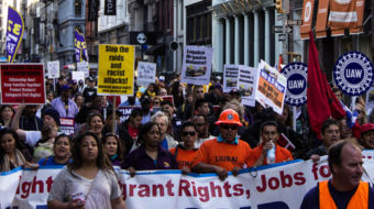 30,000 march down Broadway in New York May Day event