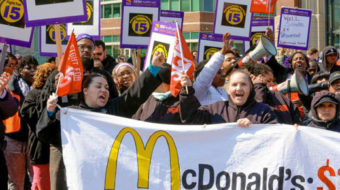 Low-paid workers stage another mass walkout