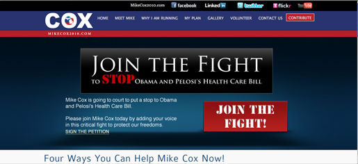 Why does Mike Cox want to kill health reform?