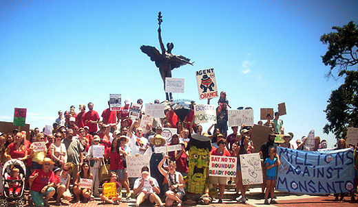 Monsanto protesters demand GMO labeling