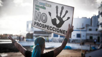 Activists protest oil drilling in Canary Islands