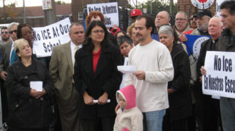 Rally protests immigration raids at Detroit schools