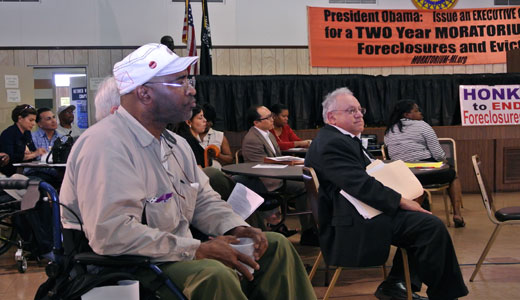 A call for “foreclosure-free zones” at Detroit “people’s hearing”