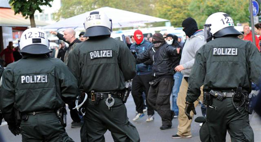 Germany sees confrontations with police too