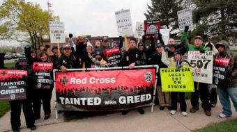 Striking Red Cross workers’ life blood on the line