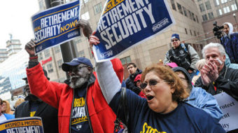 Retirees rally at Ohio commission hearing