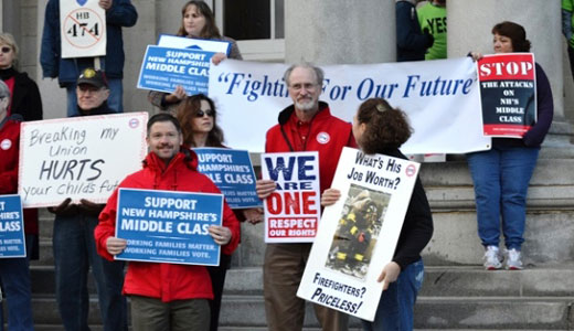 Right to work for less dies in New Hampshire