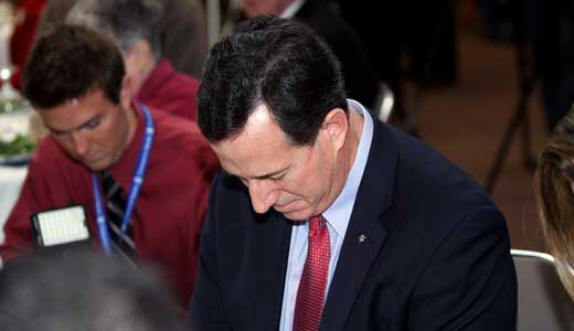 Santorum talks plain – but is a slick beltway insider
