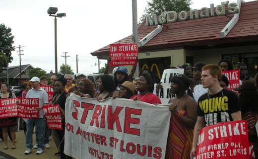 Fast-food workers super-size protests in Missouri and elsewhere