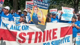 Striking federal contract workers demand “$15 and a union”