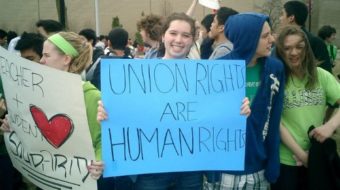 Skokie, Ill. students walk out for union rights
