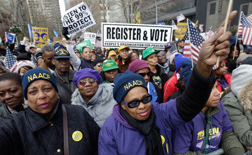 Thousands gather at UN for voting rights