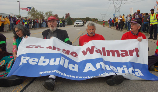 Protest shuts down Walmart warehouse