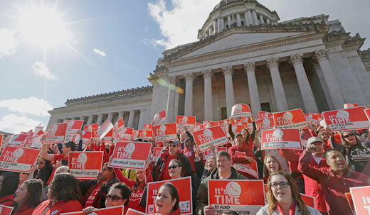 Rolling one-day strike closes Washington state schools