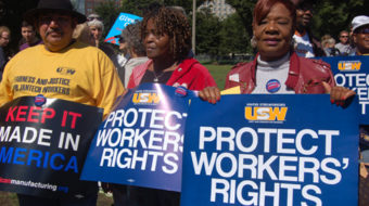 Unionists, allies protest Trans-Pacific trade pact