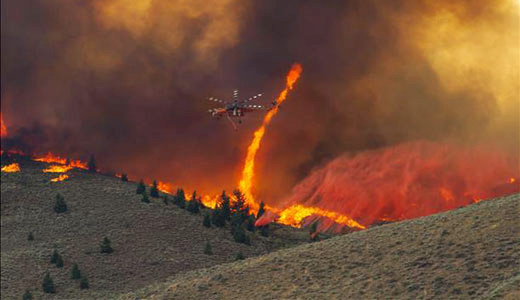 Idaho blackened by brushfire