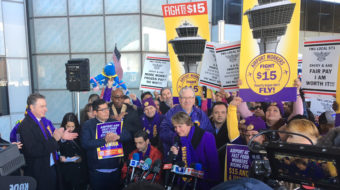 Hundreds of Chicago airport workers join Fight for $15 action