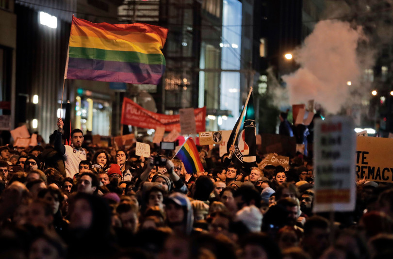 People pour into streets to say #NotMyPresident