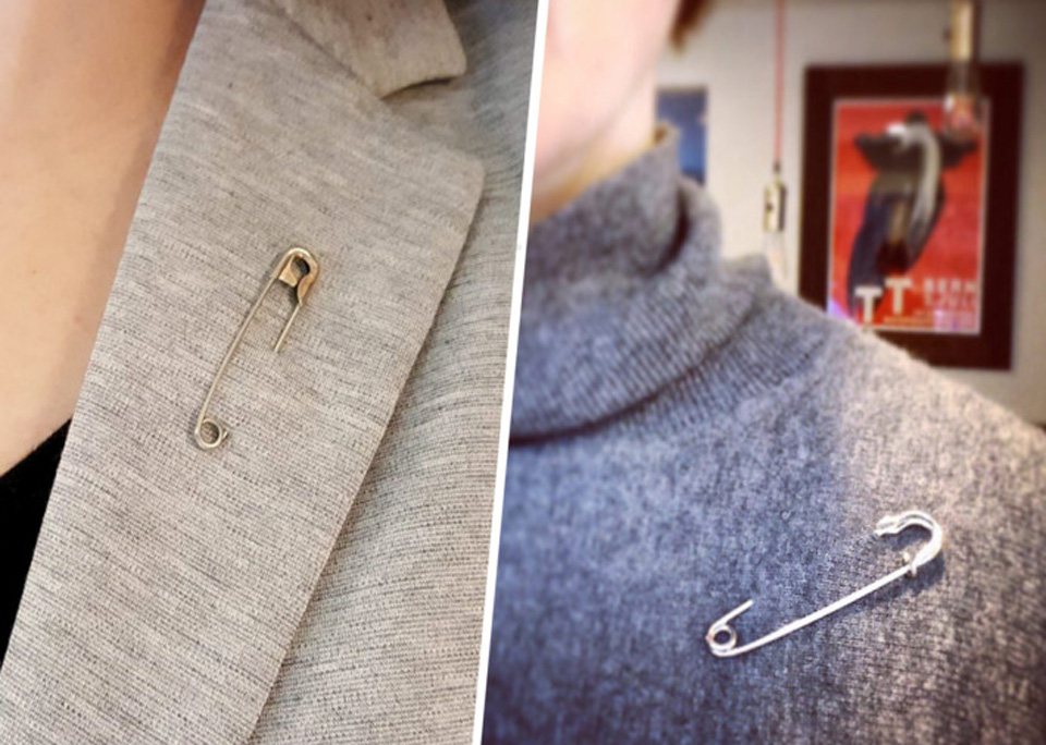 Humanist celebrants show solidarity with safety pins