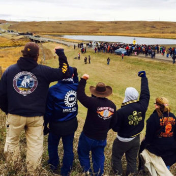 Members of Labor for Standing Rock near the Standing Rock camp in October. | Labor for Standing Rock