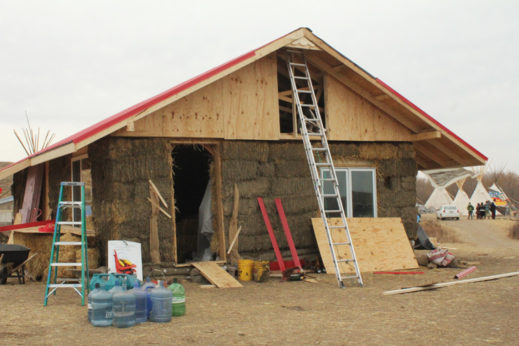 School edifice in construction for Standing Rock children. | Michelle Zacarias/PW