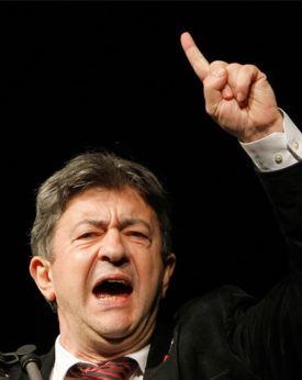 Jean-Luc Mélenchon, the socialist who is once again running for the presidency, at a campaign rally in Marseille, France on March 18, 2014. | Claude Paris / AP