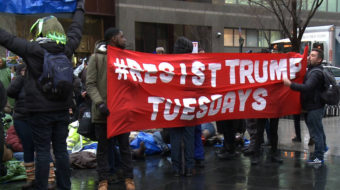 Protesters ‘annul’ the ‘wedding’ between Trump and Wall Street
