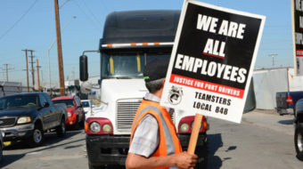 Truckers on L.A.’s docks fight for union rights