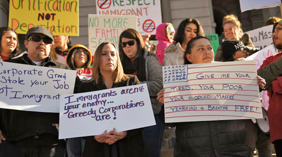 Unionists  across the country come out to back immigrants