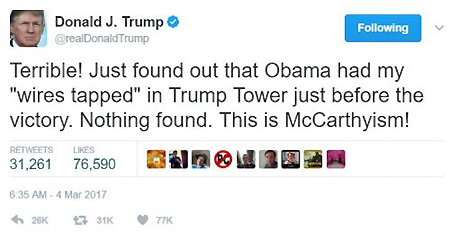 Trump’s tweet of March 4.