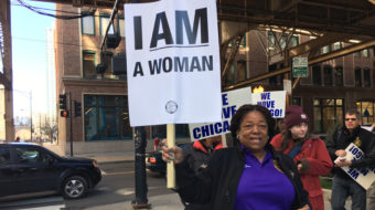 Chicago’s women bus drivers protest filthy, unsafe port-a-potties