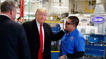 Trump plays friend to workers on trade while pursuing privatization