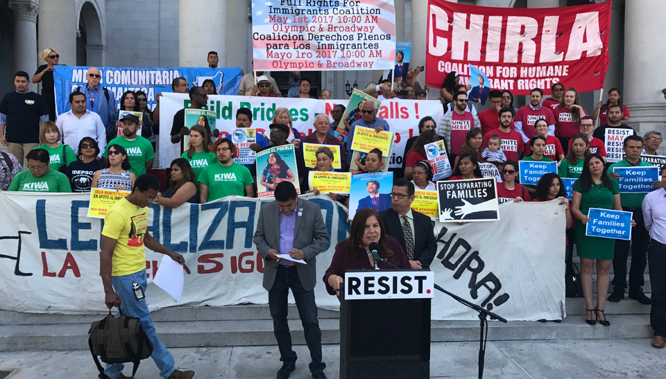 May Day marches in LA stress unity in resistance to Trump