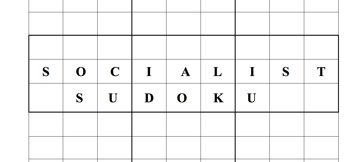 Socialist sudoku