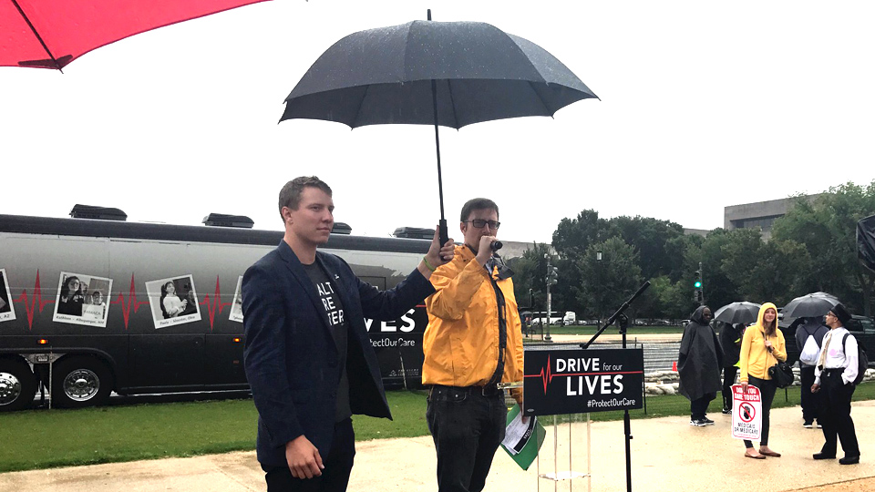 Health care bus arrives in DC; organizers warn fight is not over