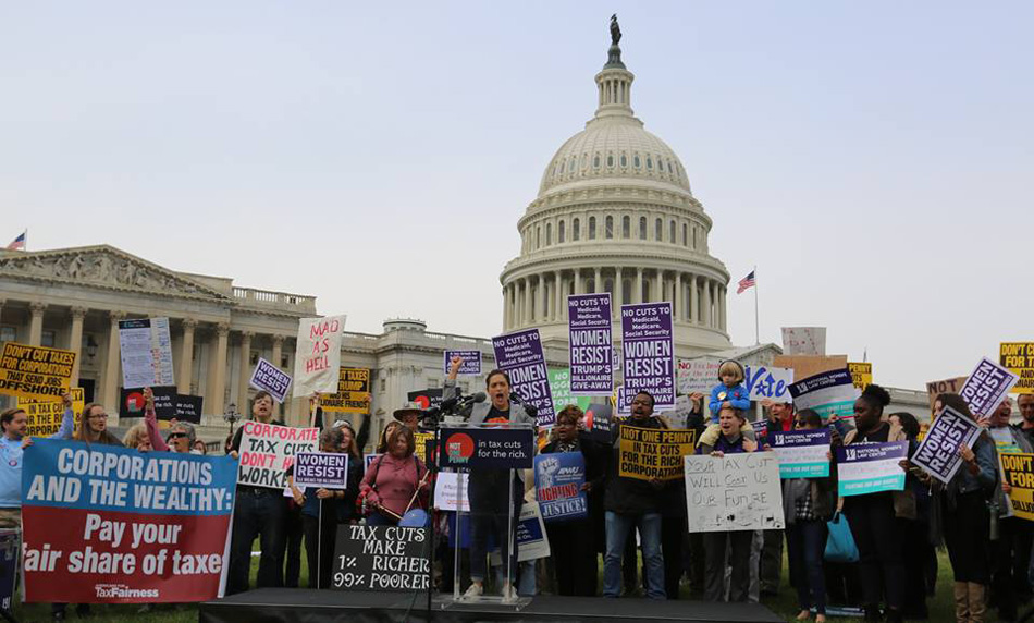 Fight goes on against Republican tax cut for the rich