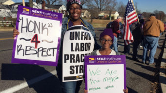 Strikers at Ferguson nursing home demand respect