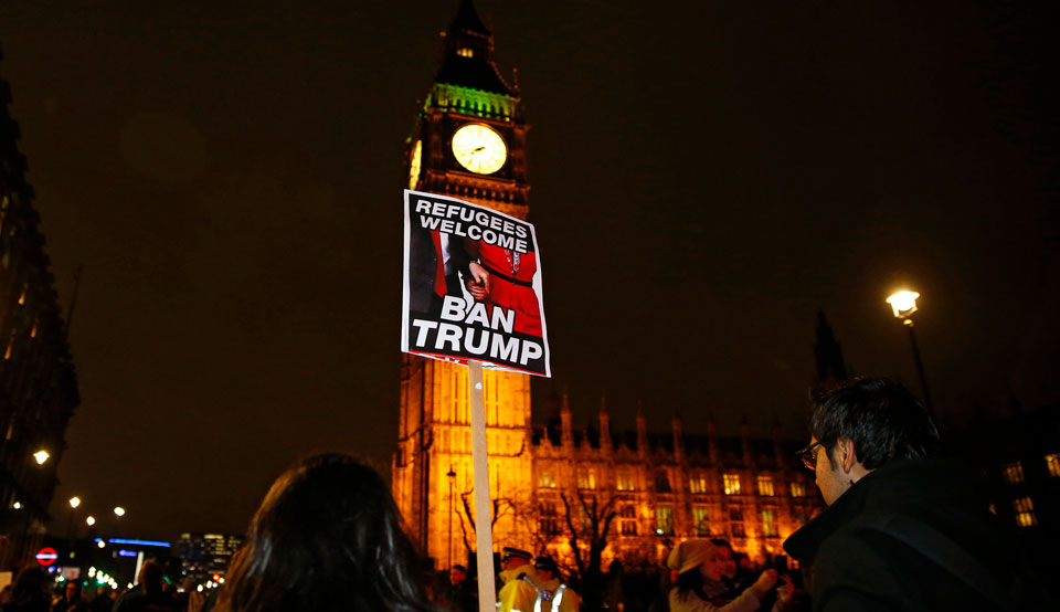 British anti-Trump campaigners claim victory as president cancels London visit