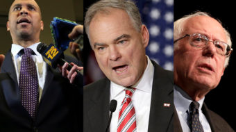 Before big union crowd, parade of pols trashes Trump