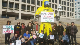 Workers rally against Trump’s stealing of their tips