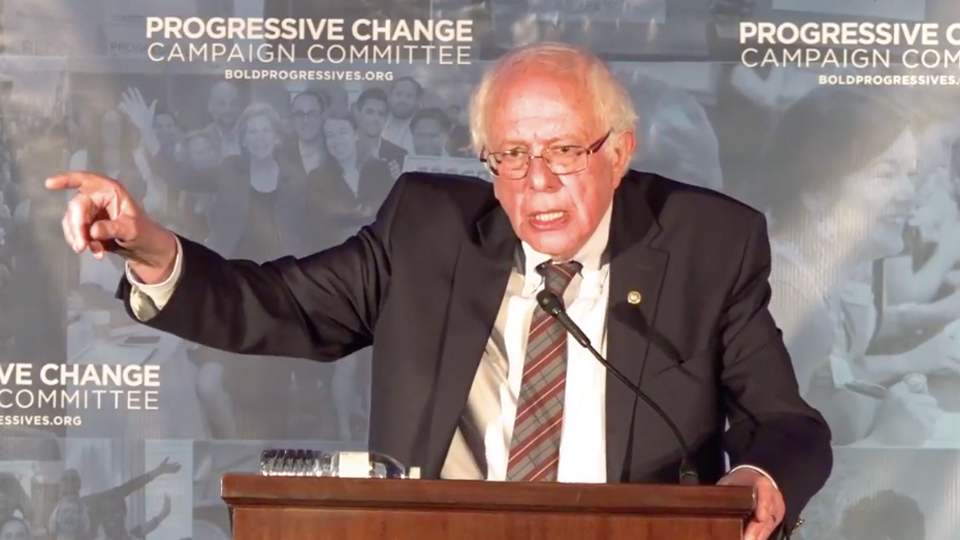 Sanders rouses progressive candidates with call to fight party establishments