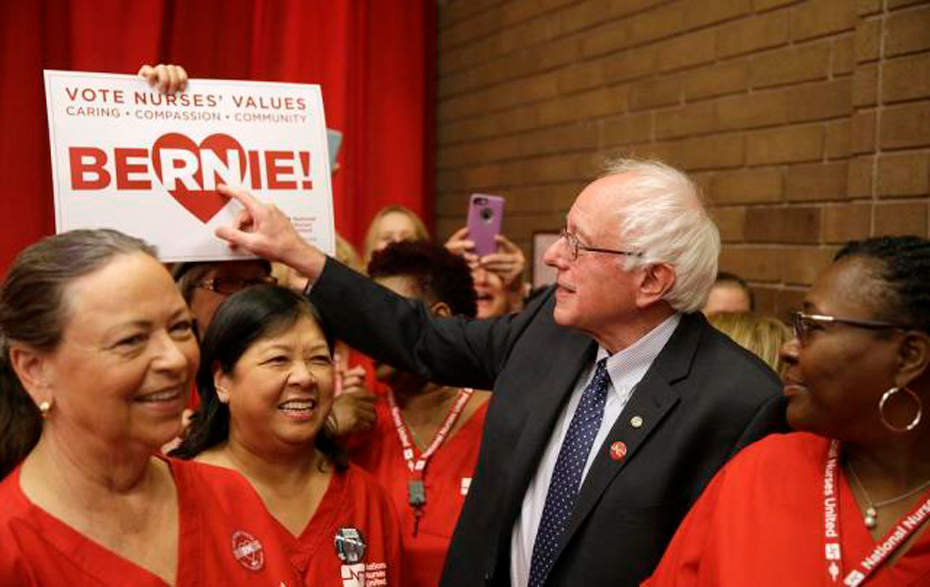 Nurses’ campaign for Medicare for All gets boost from Sanders