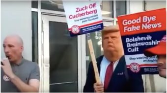 Fascists wearing Trump masks attack socialist bookstore