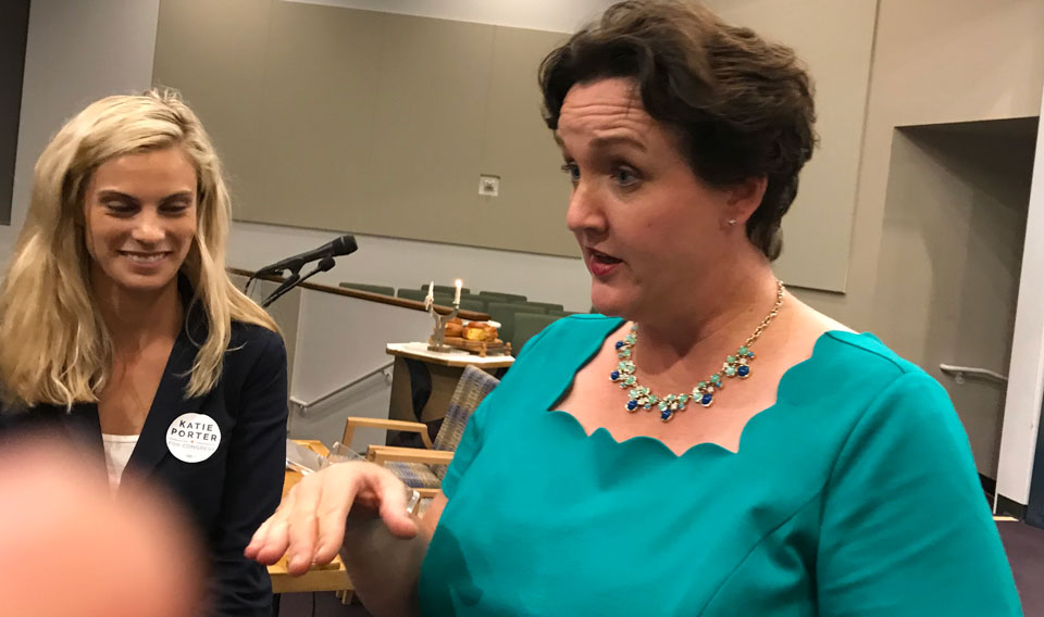 Katie Porter battles right-wing Republican in California’s Orange County