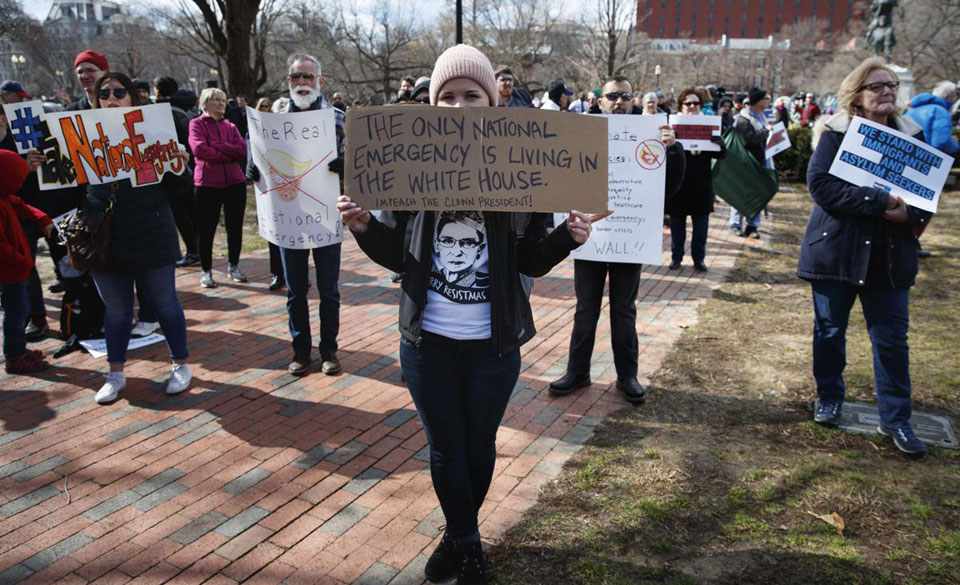 Nationwide rallies protest “Trumped-up” national emergency