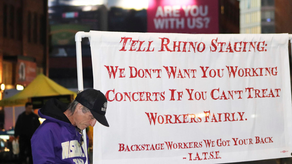 Unionists informationally picket Michelle Obama book tour event